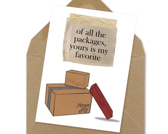 your package love card, print at home, instant print