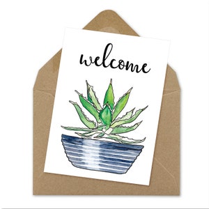 2 welcome designs, succulent, AirBnB, host, rental, guest, instant print, printable cards image 2