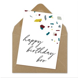 Happy birthday Bro, Geburtstagskarte, druckbare Karte | DIN A6