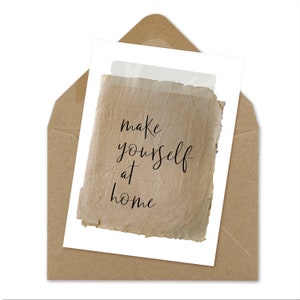 make yourself at home... printable card | hospitality card, Airbnb card, vacation rental thank you, welcome card - A6