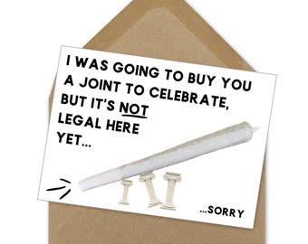 cannabis printable card, birthday card, stoner gift, 420 card, marijuana card