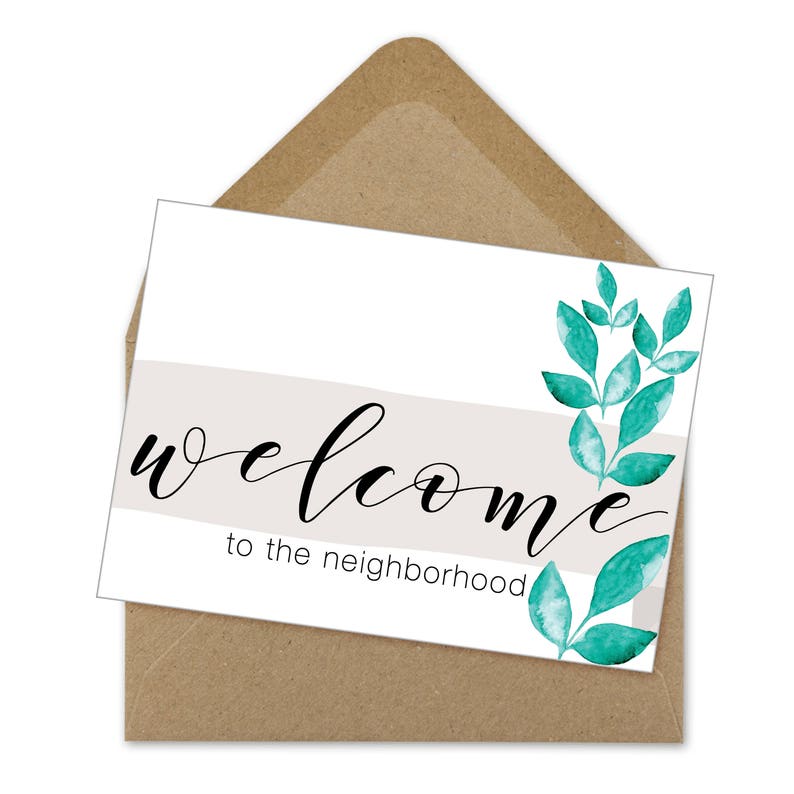 Welcome To The Neighborhood Printable Card Neighbor Card Etsy