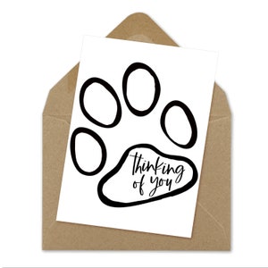 denk an dich, Haustier Verlust Karte, Haustier Beileid, Hund Verlust, Hund Beileid, Sofortdruck, druckbare Karte