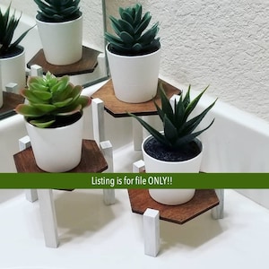 Mini Plant Stand SVG - Dit is ALLEEN voor het SVG-BESTAND!! - Lasergesneden mini-plantenstandaardbestand - Glowforge-bestand