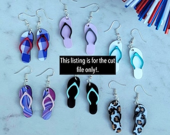 Flip Flop Earrings SVG - This is for the FILE ONLY!! - Laser Earring File - Glowforge File - Summer Earrings - FlipFlop Earrings - Jewelry