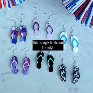 Flip Flop Earrings SVG - This is for the FILE ONLY!! - Laser Earring File - Glowforge File - Summer Earrings - FlipFlop Earrings - Jewelry