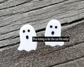 Ghost Stud Earrings SVG - This is for the FILE ONLY!! - Laser Earring File - Glowforge File - Halloween Earrings - Ghost Earrings - Jewelry