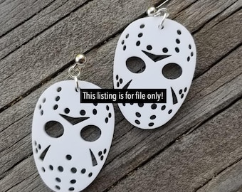 Killer Mask Earrings SVG - This is for the FILE only! - Laser Earring File - Glowforge File - Crime Earrings - Jason Mask SVG - Jason