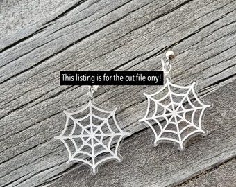 Spiderweb Earrings SVG - This is for the FILE ONLY!! - Laser Earring File - Glowforge File - Dangle Earrings - Fall Earrings - Halloween