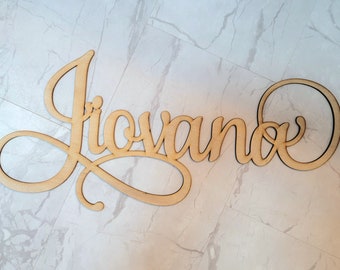 Wood Name Cut Out - Custom Name Sign - Raw Wood Sign - Nursery Sign - DIY Sign - Selfie Wall Sign - Family Sign - Baby Name - Party Backdrop