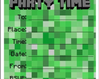 Minecraft Invitation Etsy Minecraft Invitation Etsy