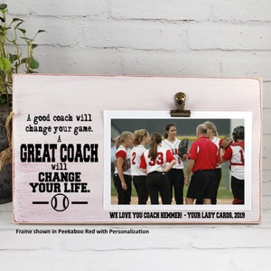 Personalized Gift for Coach, A Great Coach Will Change Your Life, Softball Team Gift, Soccer Picture Frame, Volleyball Football Thank You