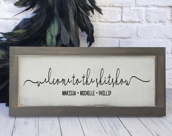 Welcome to the Shitshow Wooden Farmhouse Sign, Funny Gallery Wall Header Sign, Funny Bright Color Framed Decor, Custom Welcome Plaque