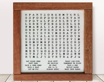 Funny Bathroom Sign, Bathroom Word Find, Forget Your Phone Sign, Farmhouse Sign, Bathroom Signs, farm house sign, Funny Bathroom Decor
