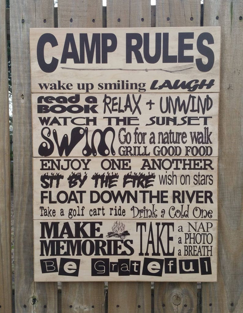 Rules in the Camp. Camp Rules. Campsite Rules. Camping rules