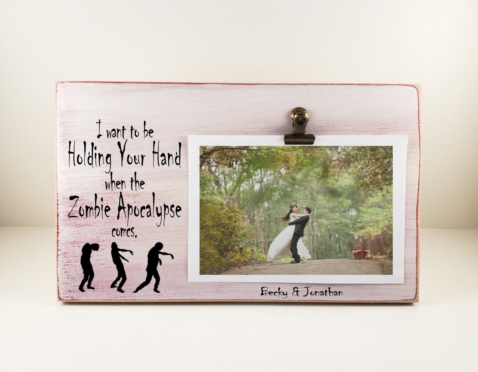 Zombie Apocalypse Picture Frame, Personalized Photo Holder, Picture ...