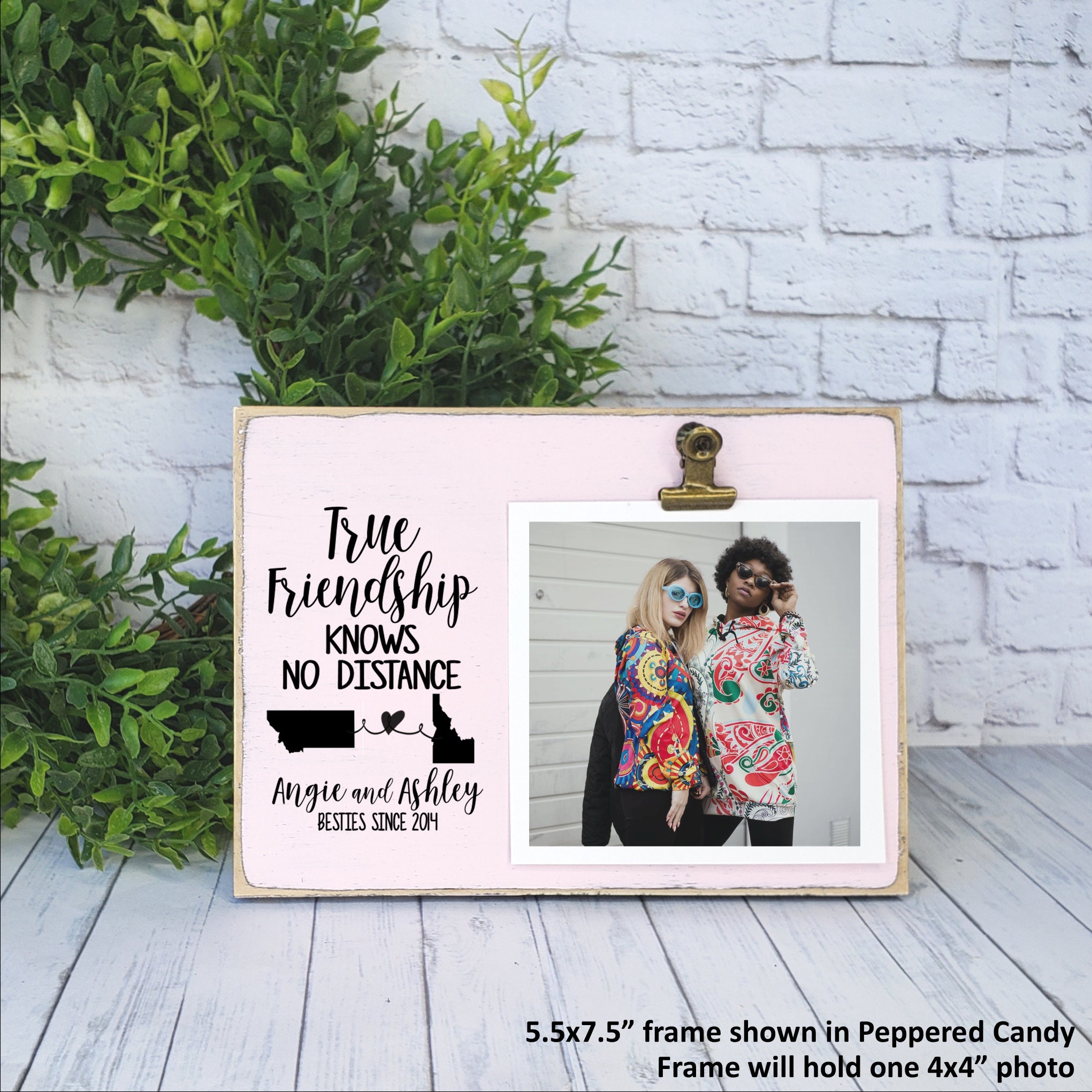 Best Friends Forever Never Apart Personalized Picture Frame, Go Away Friend  Leaving Gift, Long Distance Miss You Bestie, BFF Photo Included 