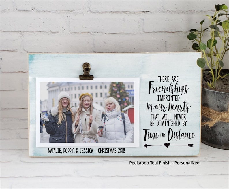 Friend Moving Away Gift Friendships Are Imprinted In Our Hearts Personalized Frame Long Distance Friendship Gift Best Friend Custom Gift - 