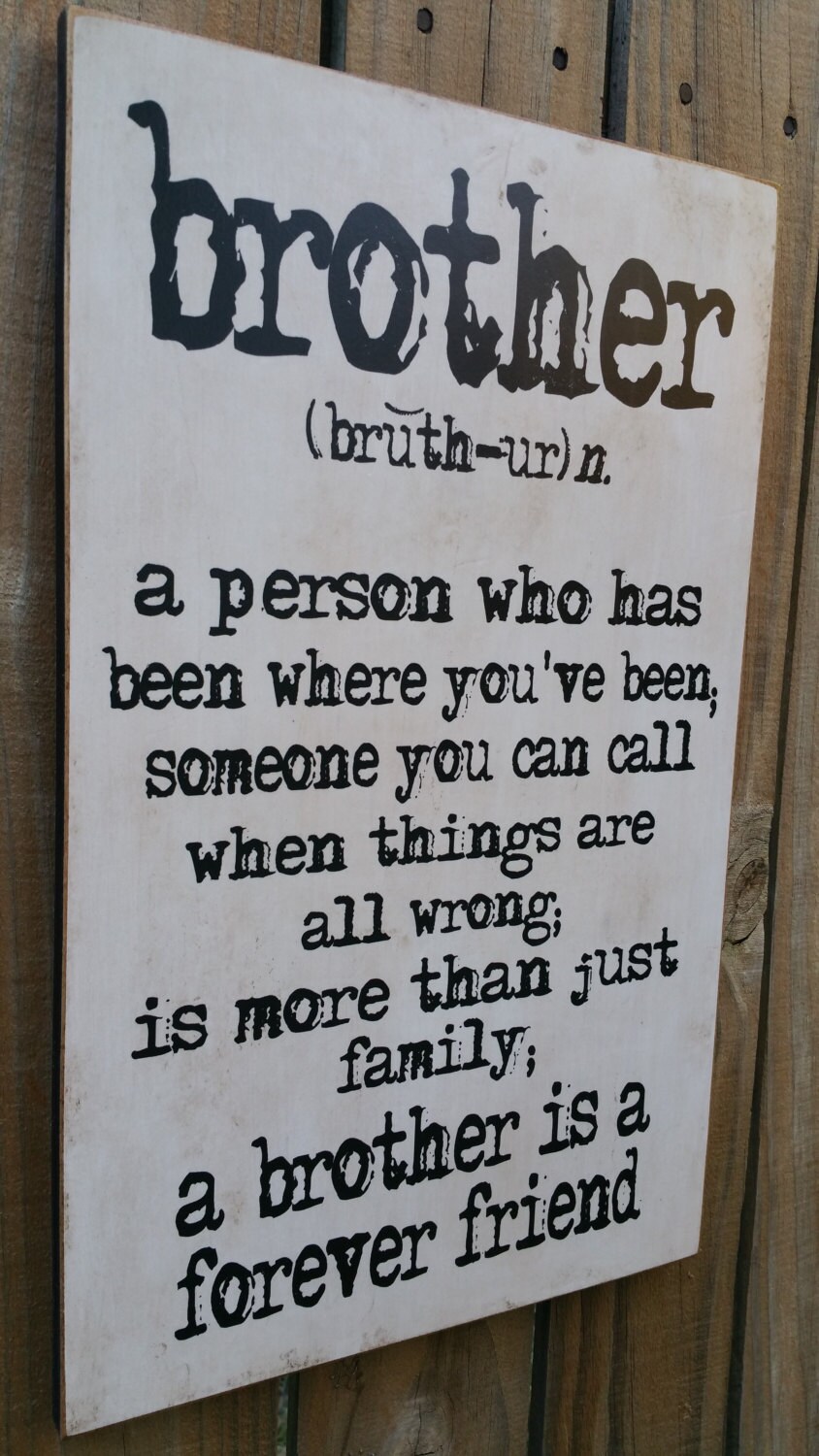 Definition of Brother Wood Sign - Etsy