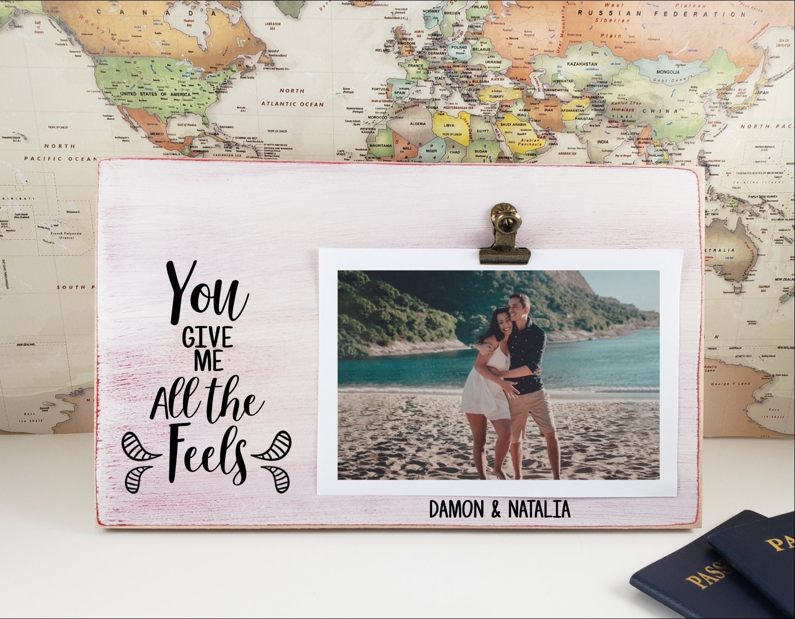 You Give Me All the Feels Picture Frame, Friend Wooden Photo Frame ...