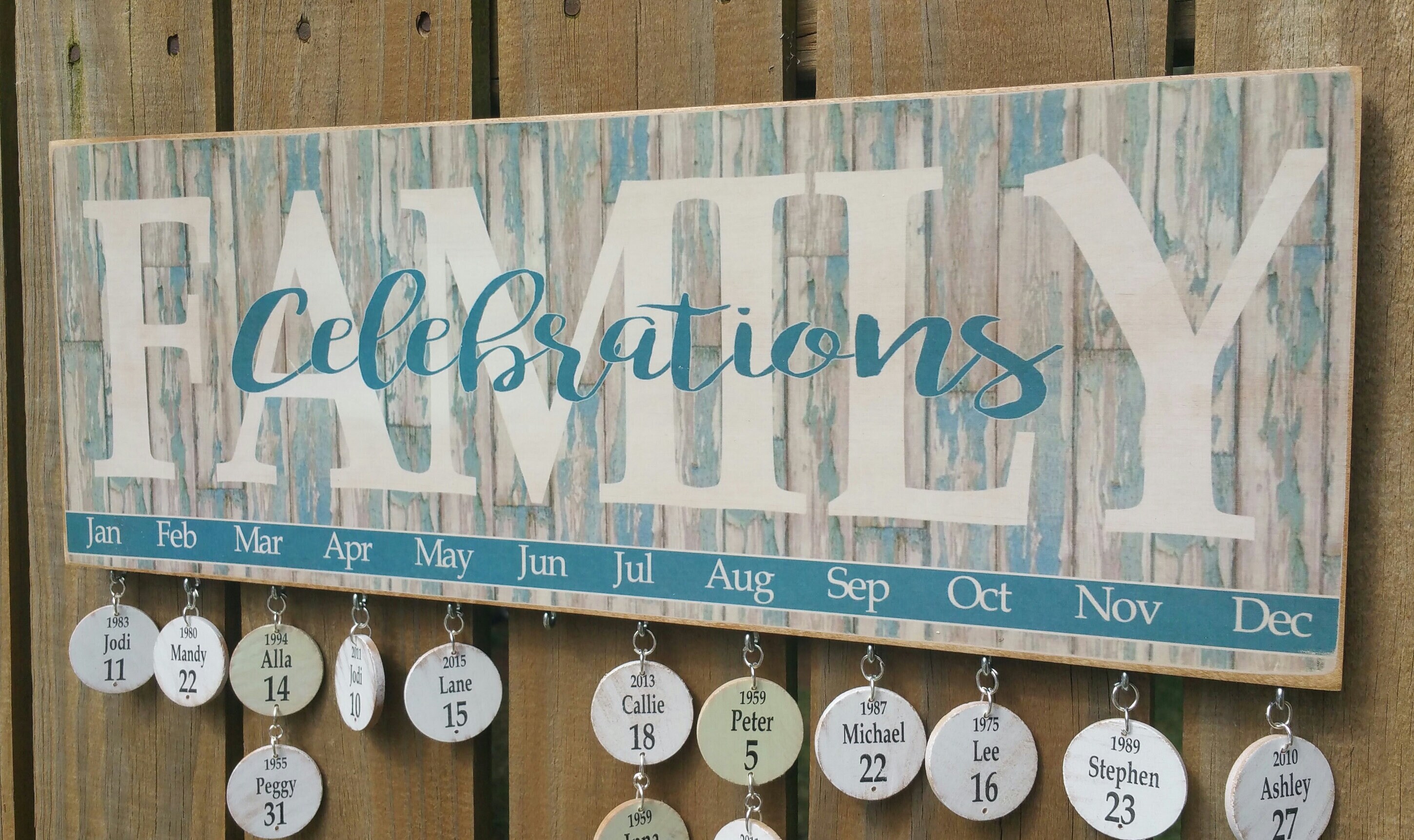 Alter Holz Geburtstagskalender Familie Geburtstag Board | Etsy