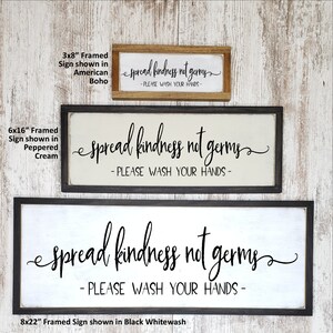 Spread Kindness Not Germs Wash Your Hands Farmhouse Sign, Bathroom ...