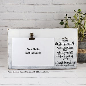 Moldura para fotos de melhores amigas, quando você cair, eu te pego, moldura engraçada personalizada, presente de saída para a faculdade, presente divertido para madrinha de casamento imagem 3