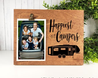 CAMPER 販売店用サインプレート 2点セット ディスプレイ Happiest of Campers Picture Frame, Customized Fifth Wheel Purchase