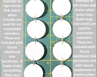 Calendar Disks BLANK Add Ons, Set of 5 Extra Disks Without Personalization for Family Birthday Calendar Orders from Lizzy Fish Signs