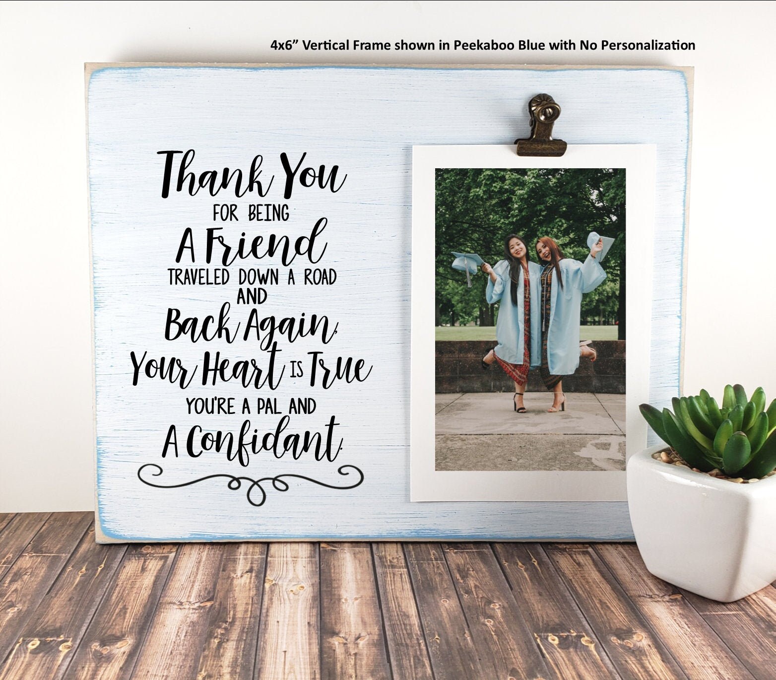 Friendship Frame Thank You for Being a Friend Best Friends Etsy