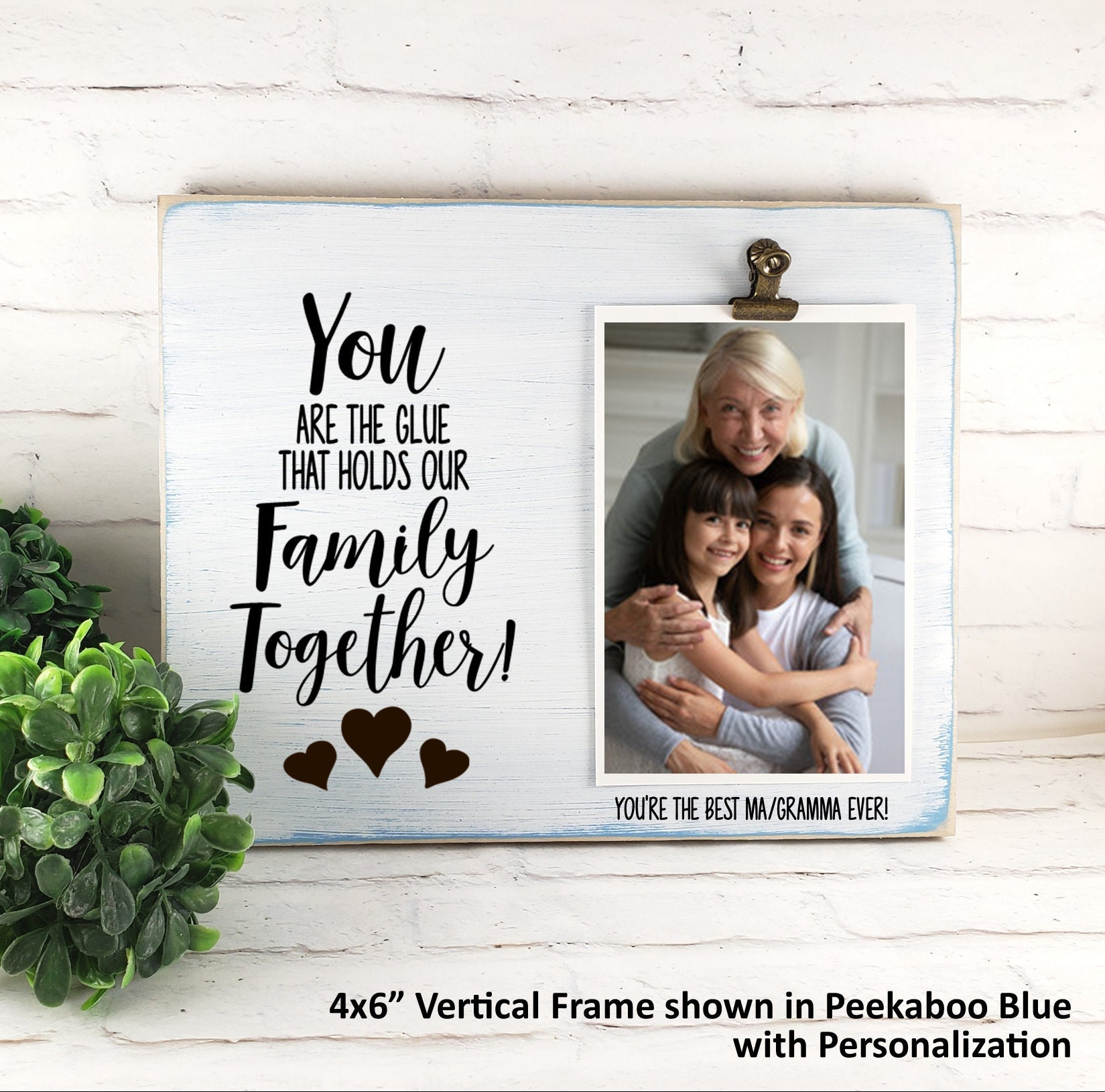 HOOOKIMM Mother's Day Gifts for Mom, Mom Picture Frame from Daughter Son  Kids, Birthday Gifts for Mom, 4x6 Rotating Floating Wooden Picture Frame