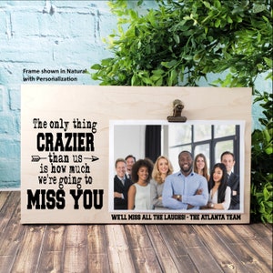 Going Away Gift, We Will Miss You Personalized Picture Frame, Boss Leaving Gift, Best Friend Custom Gift, Coworker Colleague Goodbye Gift