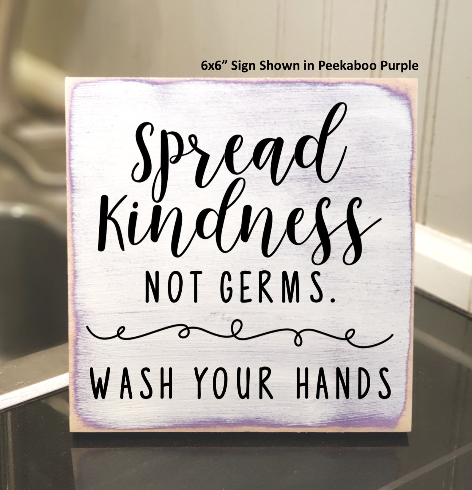 Spread Kindness Not Germs Wash Your Hands Wood Sign Restroom Etsy