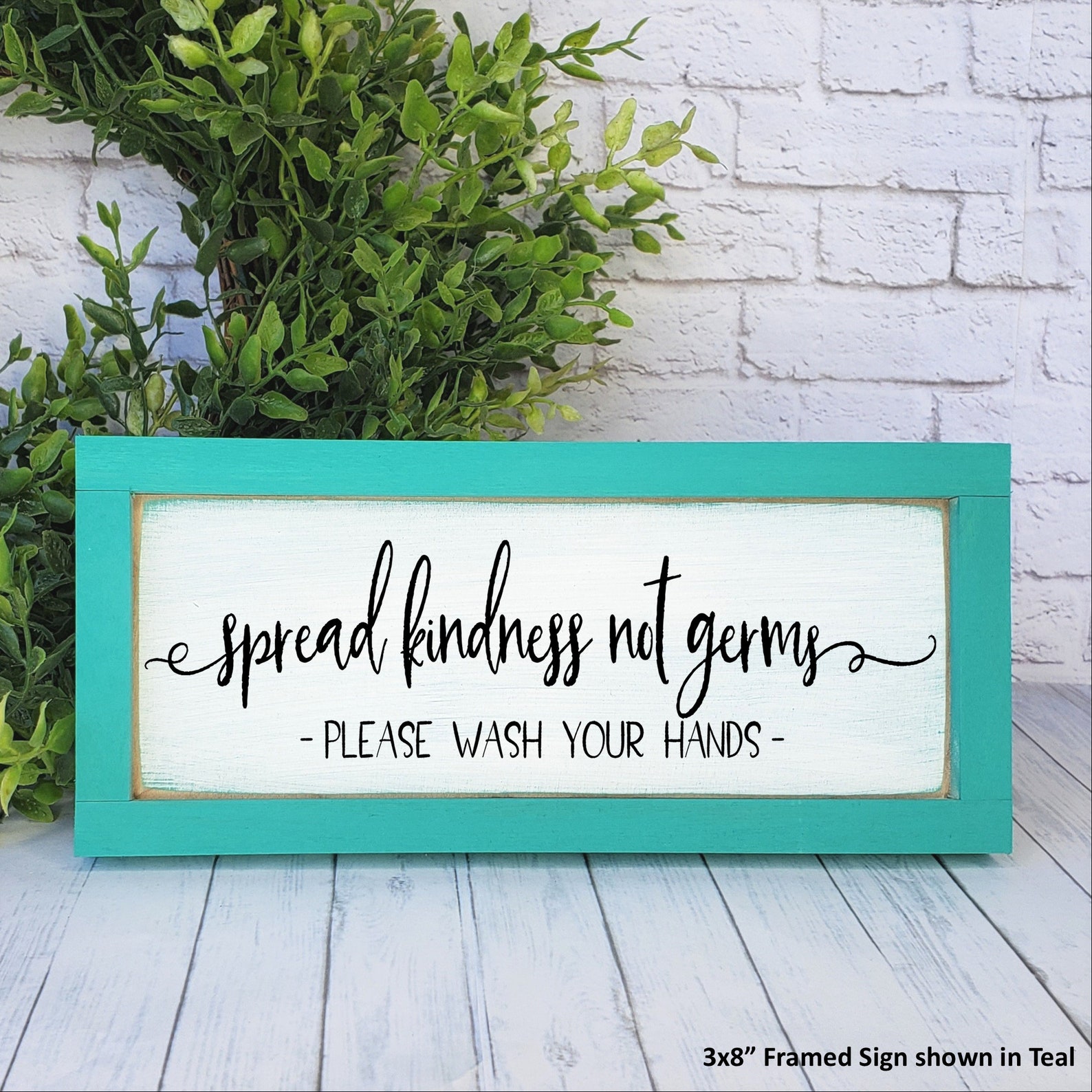 Spread Kindness Not Germs Wash Your Hands Farmhouse Sign, Bathroom ...