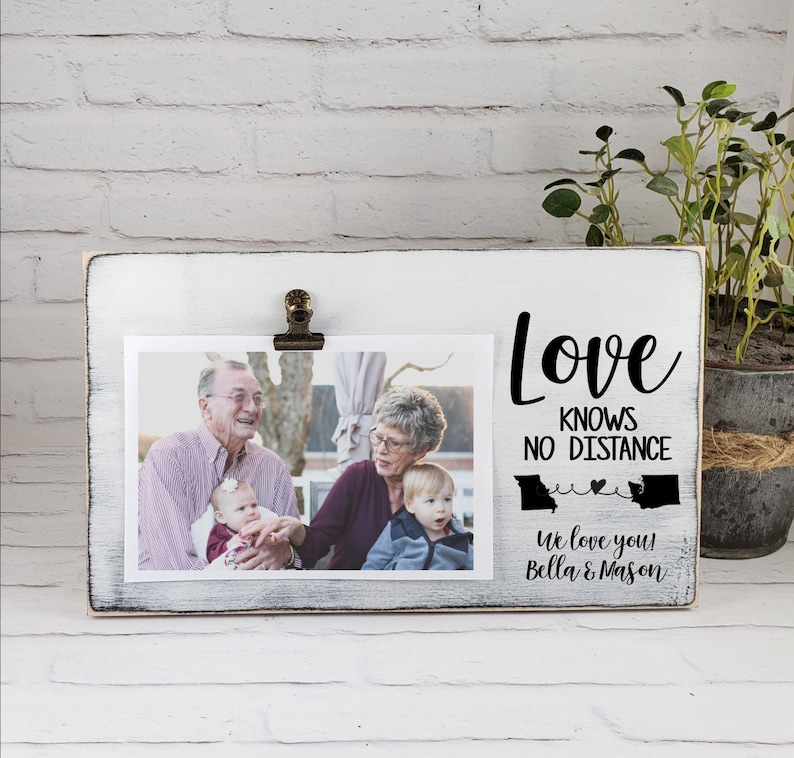 Love Knows No Distance Picture Frame Personalized Anniversary - Etsy