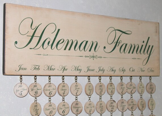 Geburtstagskalender Holz benutzerdefinierte Familie | Etsy