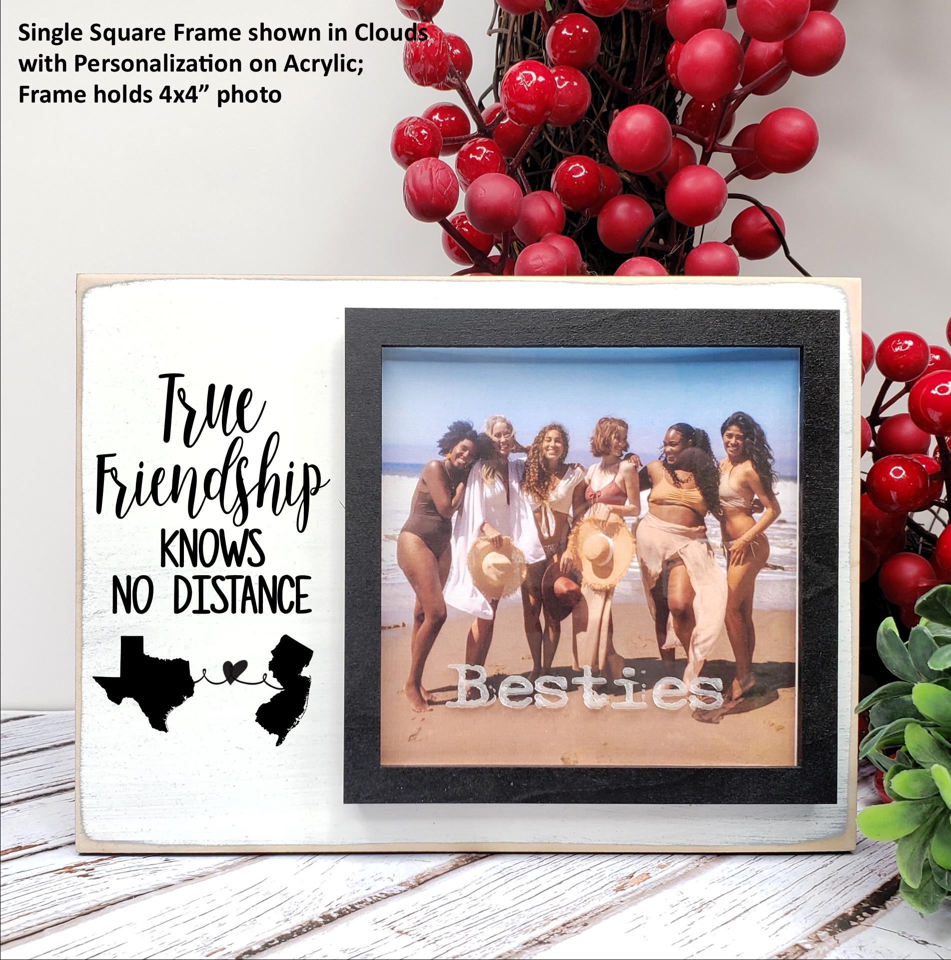 Best Friend Picture Frame Gift - "Friends Fill Your Life With Joy" Wooden 4x6 Frame, Wall Or Table Top Display
