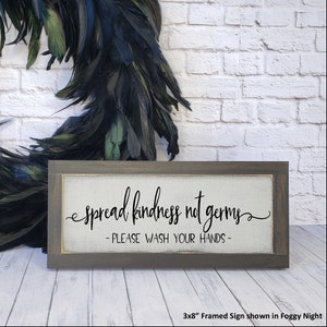 Spread Kindness Not Germs Wash Your Hands Farmhouse Sign, Bathroom ...