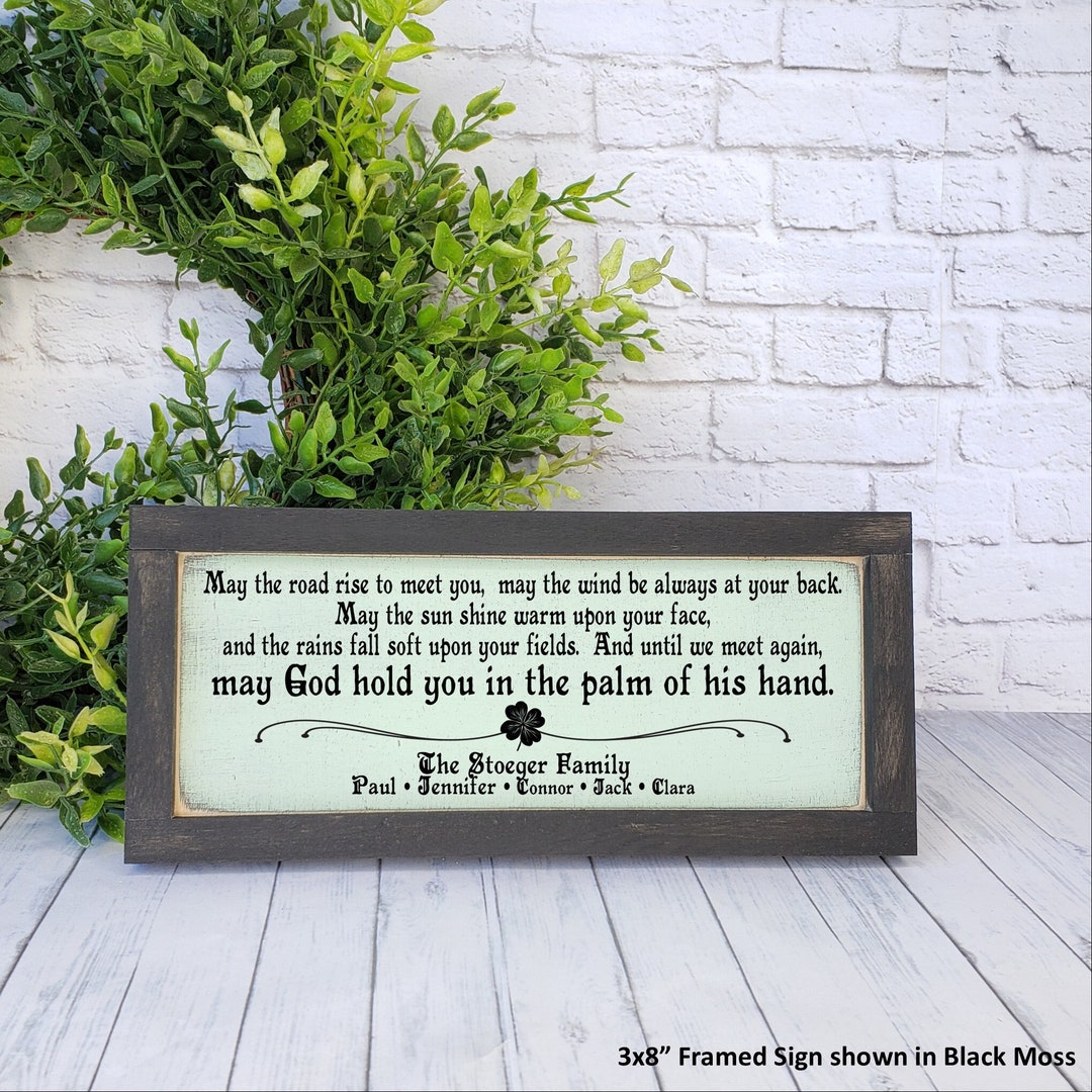 Irish Blessing Personalized Farmhouse Sign, May the Road Rise to Meet ...