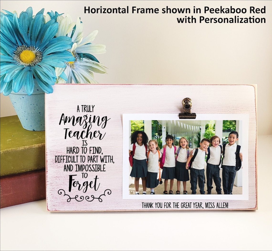 An Amazing Teacher is Difficult to Part With Impossible to Forget Personalized Frame, End of Year Teacher, Coach, Instructor Thank You Gift image 1