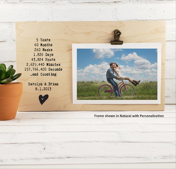 Cadeau Du 5e Anniversaire Cadre Dimage Personnalise De Etsy Canada