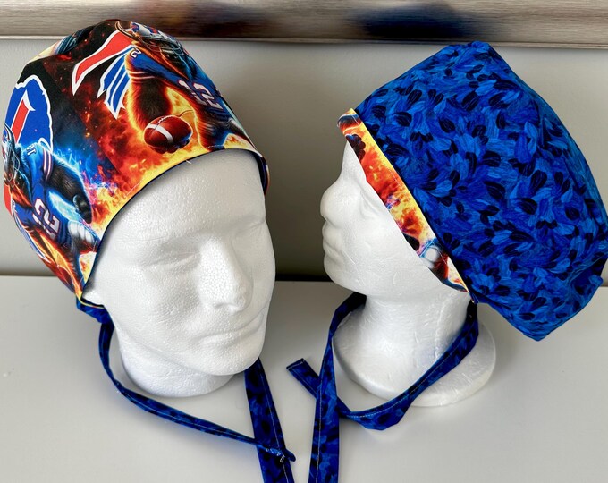 Surgical / Scrub cap / turban // fabric / unisex / buffalo / reversible