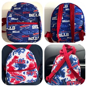 Mini sac à dos « mon équipe, ma ville » unique en son genre, fait main sur mesure 4 x 9 x 11 po