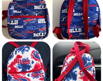 Mini Backpack “my team my town” one of a kind custom handmade  backpack 4” x 9” x 11”