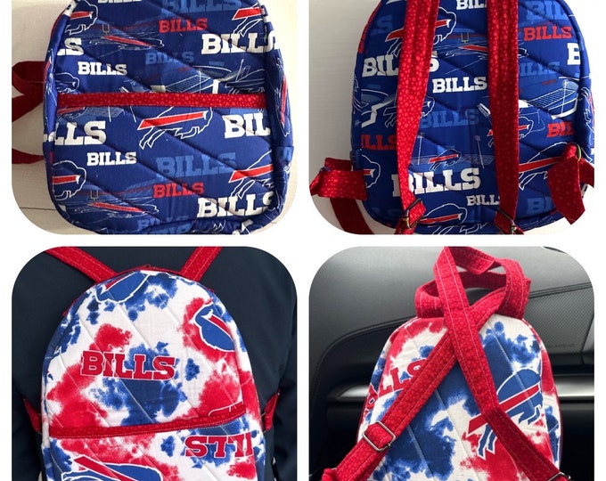 Mini Backpack “my team my town” one of a kind custom handmade  backpack 4” x 9” x 11”