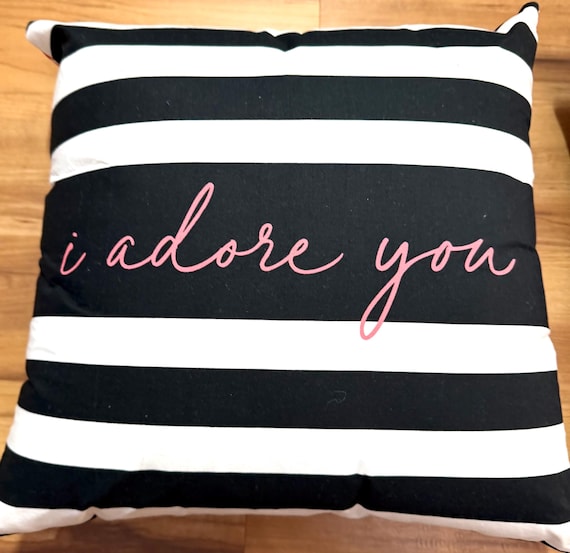 I Adore You 14 inch pillow (pillow form  included)