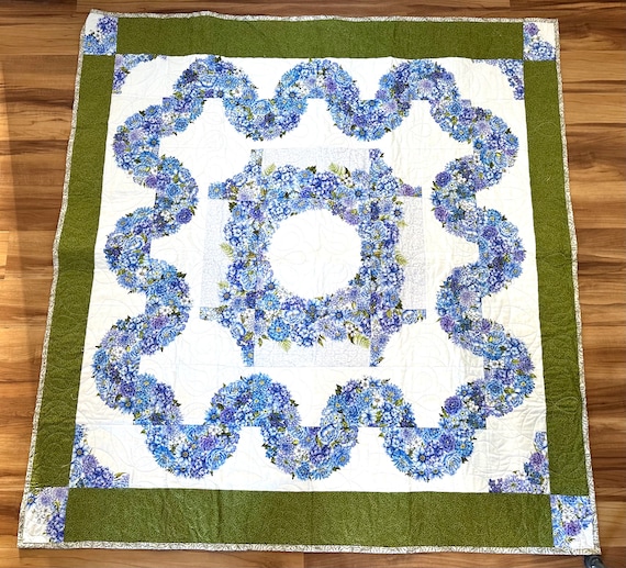 Floral Homemade custom quilt 53” x  54”