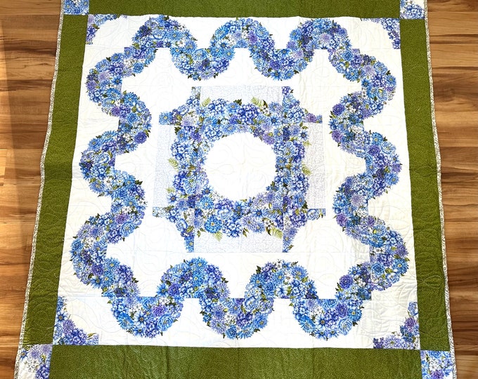 Floral Homemade custom quilt 53” x  54”