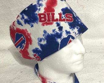 Football themed Surgical / Scrub cap / turban/ unisex / buffalo / reversible