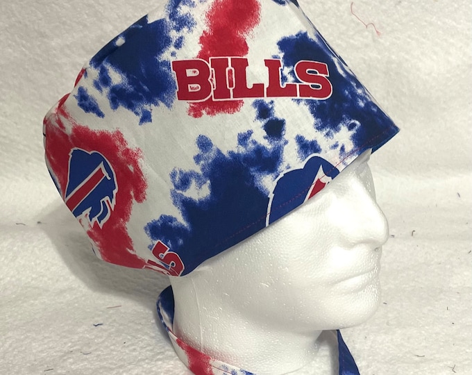 Football themed Surgical / Scrub cap / turban/ unisex / buffalo / reversible